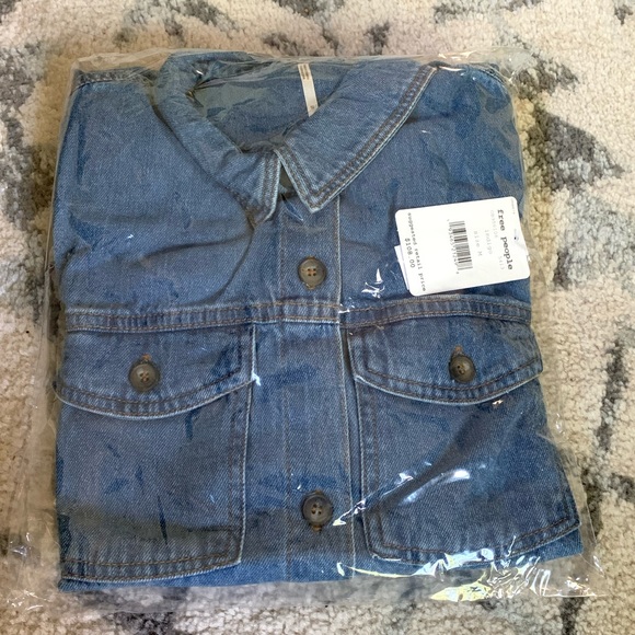 NWT Free People Nicole Denim Shirt Dress in Indigo - Picture 4 of 6